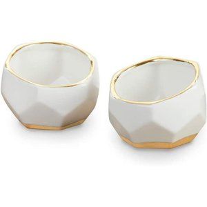 Geometric Ceramic Planters Decorative Bowls (Set of 2) Trinket Dish, Home, Room